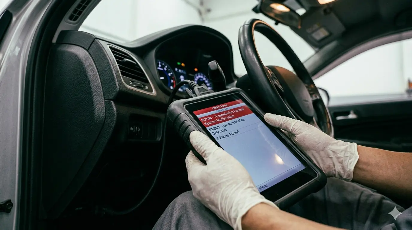 Inspeksi BMW 320i bekas dengan scanner OBD